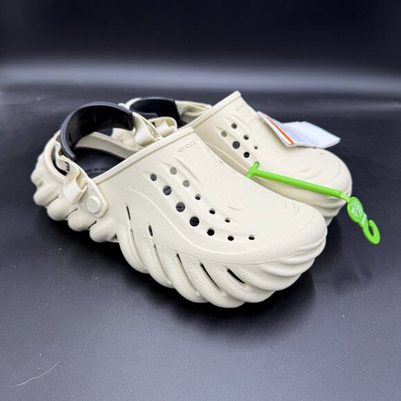 Unisex Clogs Crocs Echo Clog Bone / Black 207937 Sz M6/W8 - Picture 2 of 7
